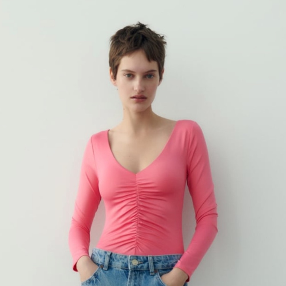 Zara Ruched Elastic Bodysuit